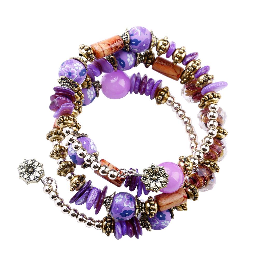 Fashion Ethnic Wind Stone Multi-layer Bracelet Ethnic Wind Stone Bracelet, Adjustable Size Bracelet Jewelry