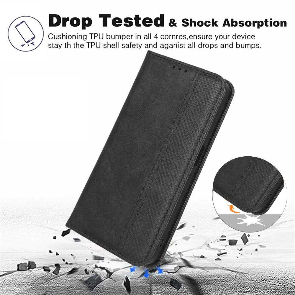 For Xiaomi Redmi A3 4G/Poco C61 4G Vintage Leather Case Folio Flip Wallet Phone Cover