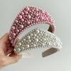 Baroque Fabric Hair Bands Rhinestone Hair Hoop New Pearl Headband  Girls