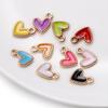 30Pcs/Lot 9*10mm Small Colorful Heart Shape Enamel Tiny Heart Charms Pendant for DIY Necklace Earrings Pendants Jewelry Making