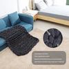 Knitted Chunky Plush Sofa BLANKET Warm Soft Super Big Bulky (Grey 60 * 60cm / 23.6 * 23.6in)