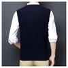 Men S Winter Sleeveless Knit Vest Middle Aged Solid Sweater