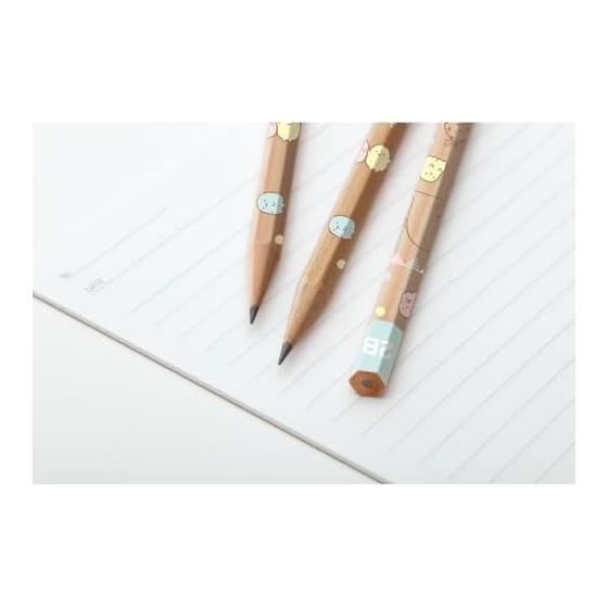 San-X Sumikko Gurashi Writing Pencils, Wooden Barrel, 2B, 1 Dozen, PH18702, Hexagonal Barrel, 12 Pieces, Japan