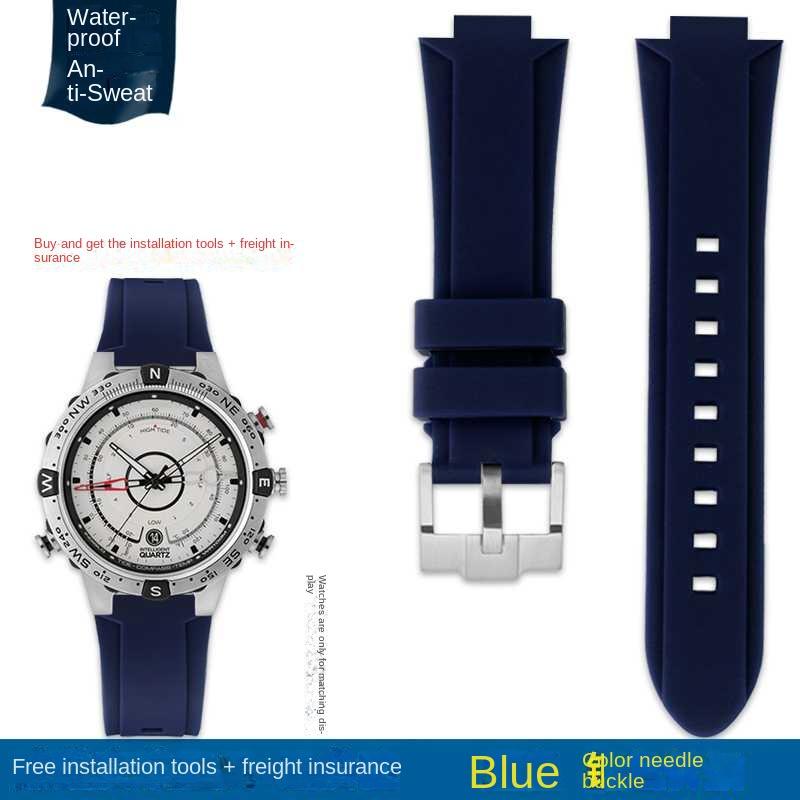 Bracelet de montre convexe Bracelet en silicone pour timex T2N738 T2N739 T2N720 T2N721 T49706 Bracelet de montre à boucle déployante Bracelet en caoutchouc 24X16mm