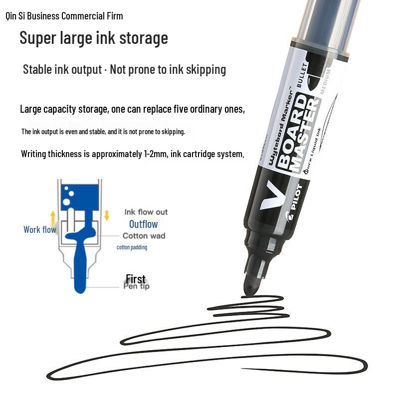 PILOT Hyaku Raku Raderbar Whiteboardpenna, Stor Kapacitet, Utbytbar Spets