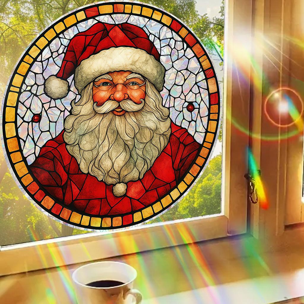 Weihnachtsspiegel-Aufkleber, Weihnachtsmann, Schneemann, Elch, Fensteraufkleber, Schneeflocke, Fensteraufkleber, Frohe Weihnachten, Frohes Neues Jahr 2025