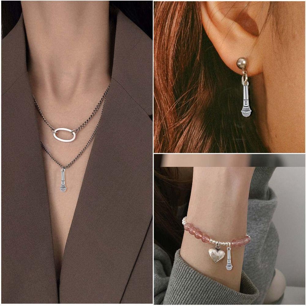 50 Stück 24x7mm Mikrofon Anhänger Antik Silber Tibetische Anhänger Vintage Anhänger Armband