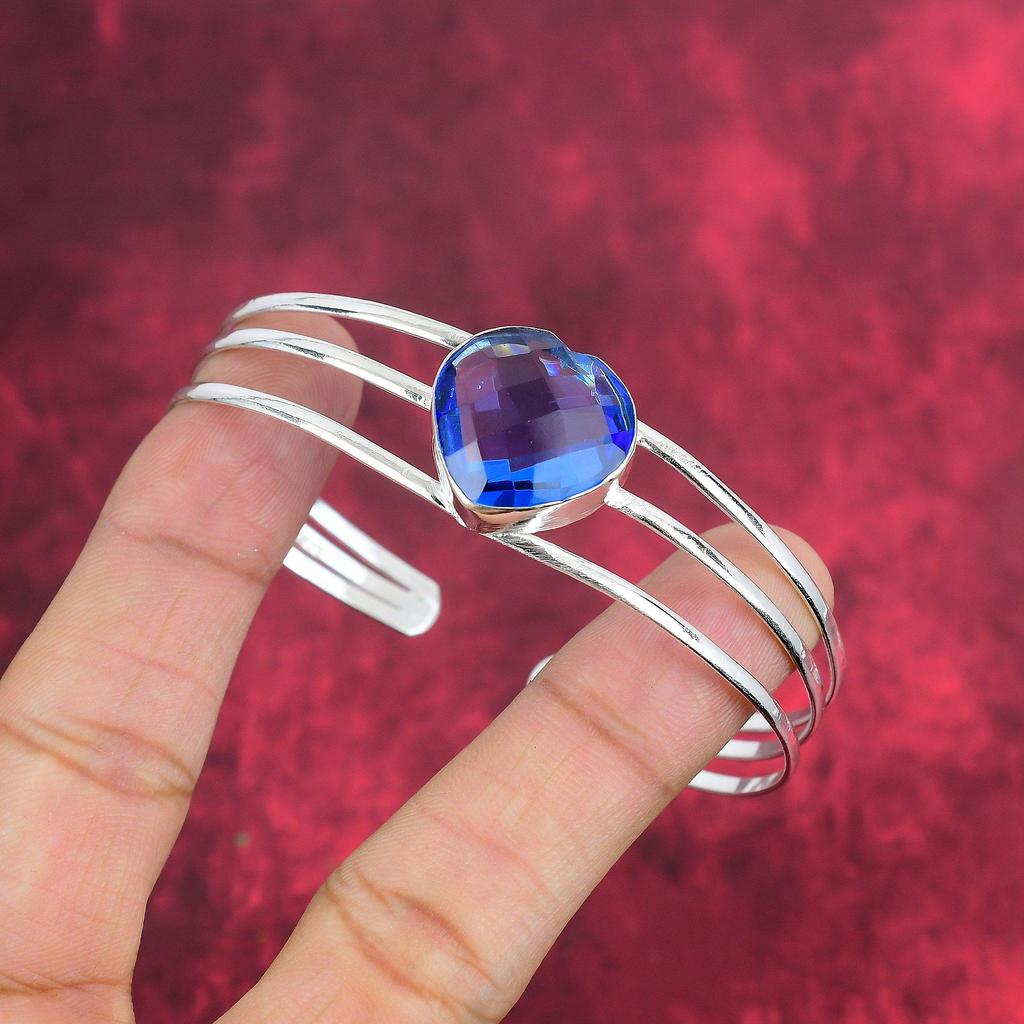 Tanzanite 925 Solid Sterling Sliver Jewelry , Handmade Gorgeous Bracelet Jewelry, Latest Design Gemstone Jewelry For Women