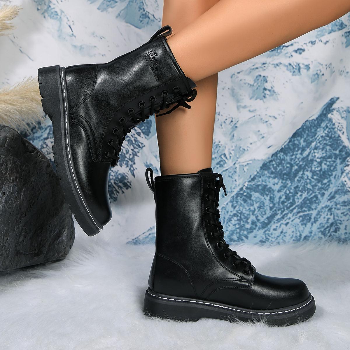 Kup Women Boots New Casual Leather Goth Shoes for Women