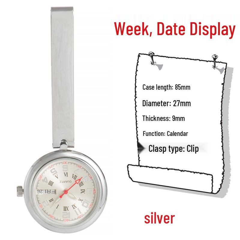 Engraved Women's Nurse Pendant Brooch Watch for Medical Use