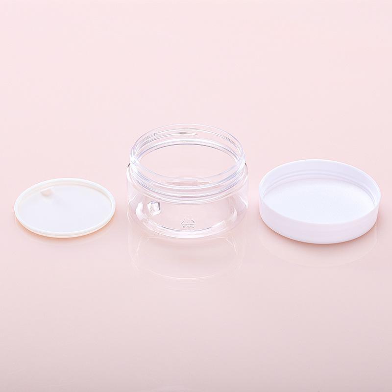 100ml Wide Mouth PET Plastic Travel Bottle & 250ml Transparent Cream Jar with Inner Cover