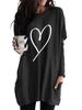 Women's Sweatshirt Women's Long Tunic with Pockets Loose Fit Fashion Printed Logn Sleeve Top