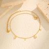 Stainless Steel Water Drop Zircon Anklet for Women Girl, Gold Color Simple Foot Chain Ankle Bracelet Jewelry Summer Accessories