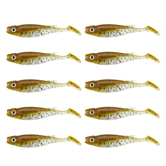 10 Stück 6,5 cm / 2,8 g Paddelschwanz Weichköder Weitwurf Sinkend Bionisch Künstlicher Swimbait Süßwasser Salzwasser Forellenbarsch Angeln