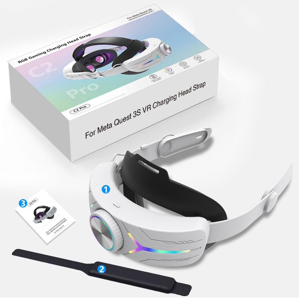 Meta Quest3S RGB VR Gaming Headset with 12000mA Battery and Accessories