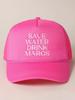 Pink Embroidered More Champagne Please Trucker Cap Adjustable Mesh Baseball Hat For Women