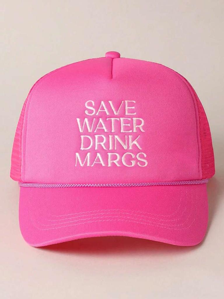 Pink Embroidered More Champagne Please Trucker Cap Adjustable Mesh Baseball Hat For Women