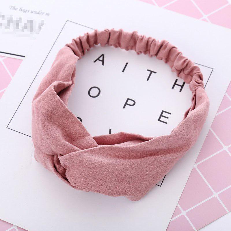 

5pcs Women Spring Autumn Suede Headband Cross Knot Elastic Hair Bands Girls Hairband Hair Accessories 5pcs розовый