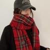 Sciarpa Invernale a Quadri Rossi Stile Coreano da Donna Versatile tipo Pile Cashmere Caldo Shawl Anno Zodiacale Scaldacollo