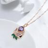 Kienl Vintage Purple Natural Zircon Flower Pendant Necklace High Quality Fine Daily Jewelry Women  Rose Gold Color Necklace