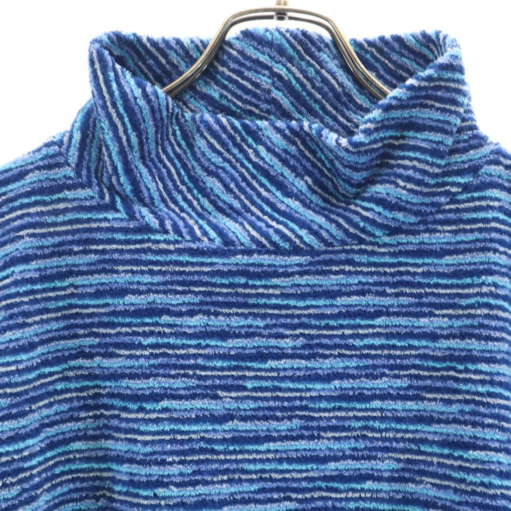 Missoni 90s Made In Japan Old Border Pattern Long Sleeve High Neck Pile Fabric Sweater Women Used