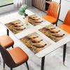 4pcs Placemats Autumn Pheasant Design, 12x18 Inches, Suitable for Kitchen and Dining Room Decor, Home Decoration, Family Dinner Table Setting, Party