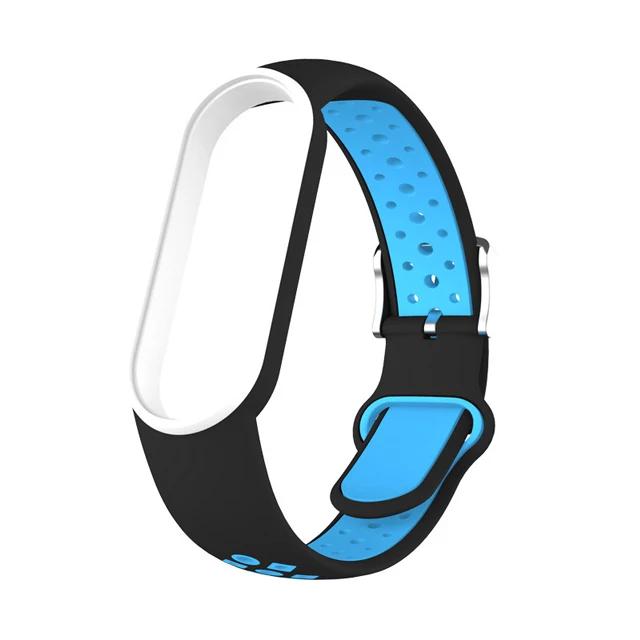 Silicone Strap for Xiaomi Mi Band 3 4 5 6 7 Bracelet Sport Miband 6 7Replacement Wristband Double Buckle Correa Belt Accessorise
