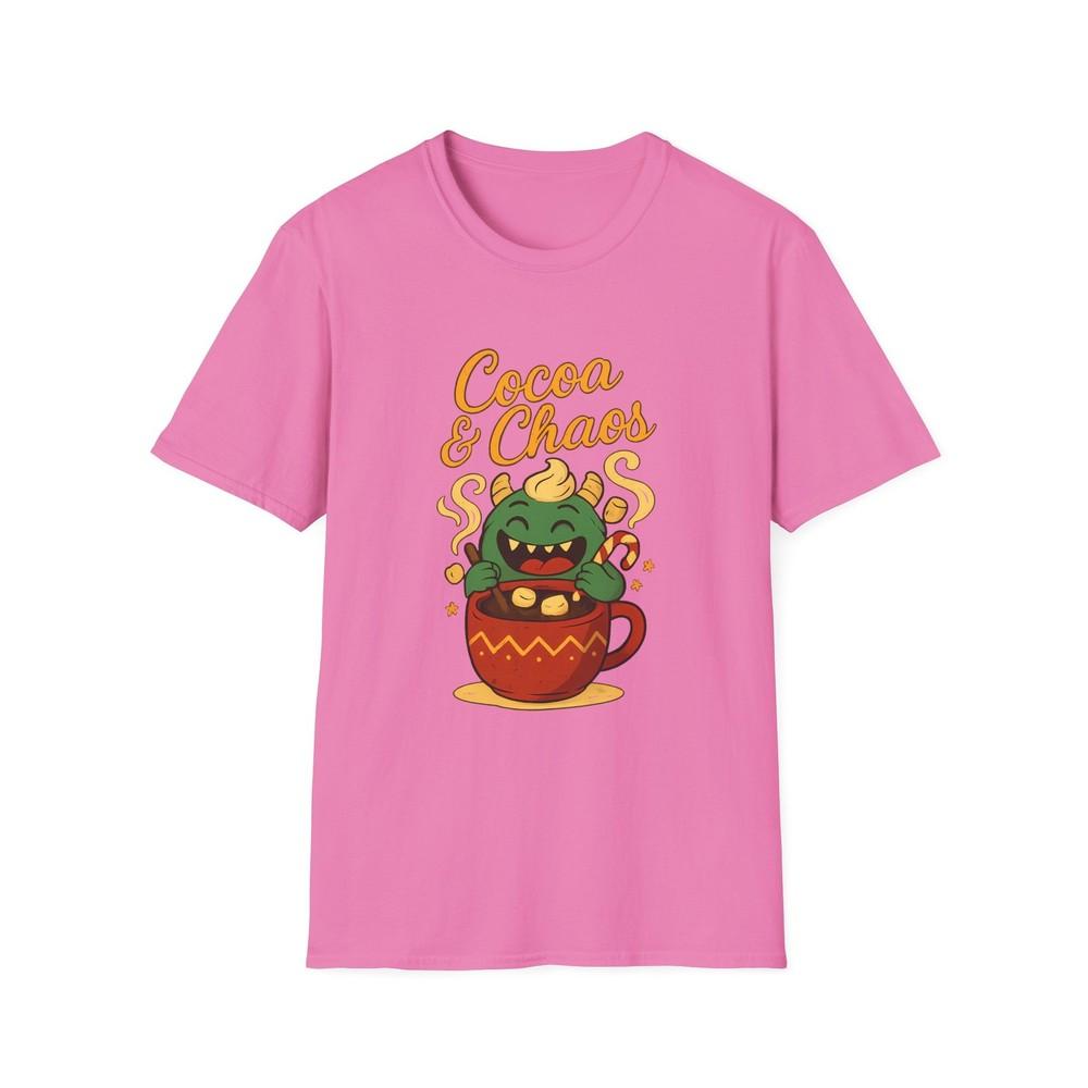 

Unisex Softstyle T-Shirt Cocoa and Chaos Funny Monster Candy Cane Christmas L
