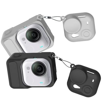 S krytkou objektivu a popruhem Silikonový obal Proti ztrátě Proti poškrábání Rámová skořepina Nárazuvzdorný Omyvatelný pro Insta360 GO Ultra