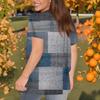 Women's Casual Loose  Printed T-Shirt Round Neck Pullover Short Sleeve Top