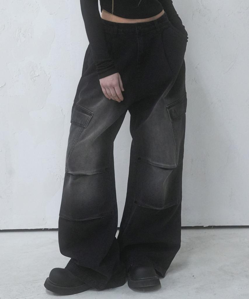 Urban Dress Side Big Cargo Pants Cotton Black (B Type)