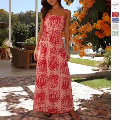 Women's Summer Casual Halter Neck Beach Hawaii Vacation Dress