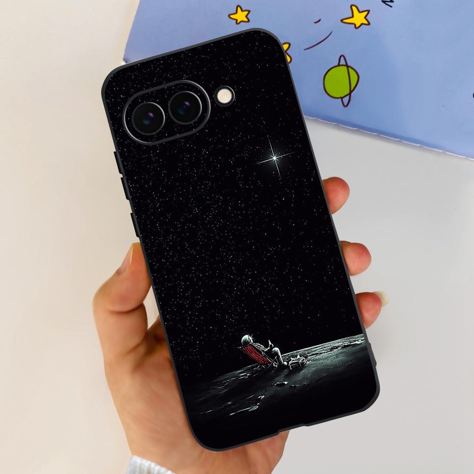 For Google Pixel 9a 9 Pro Phone Case Cool Cartoon Cat Painting Soft Slim Clear TPU Rubber Silicone Back Cover For Google 9 9Pro