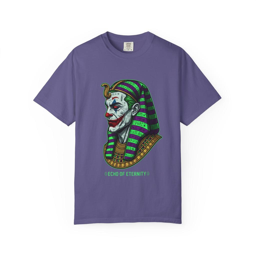 Pharaoh Joker Illustration T-shirt | Egyptian Clown Portrait