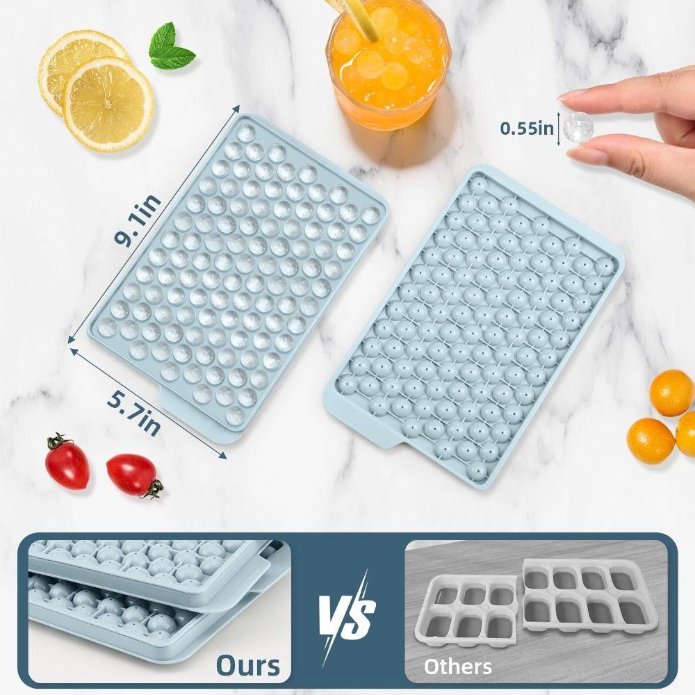 SIlicone Mini Ice Cube Trays Easy Twist Release Free of BPA Ice Block Mold Dishwasher Safe Reusable Round Ice Cube Trays