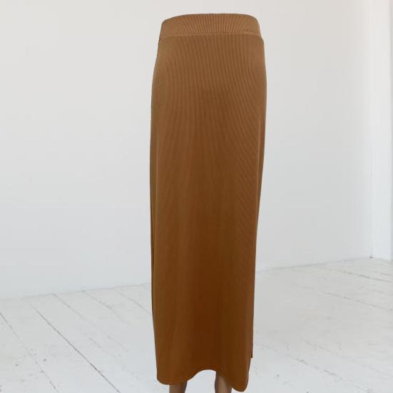 Dámska rebrovaná bodycon sukňa s rozparkom, vysoký pás, ceruzková sukňa, obopínajúca boky, úzky strih, dlhá sukňa, sukňa pre kancelársku dámu, pracovná sukňa