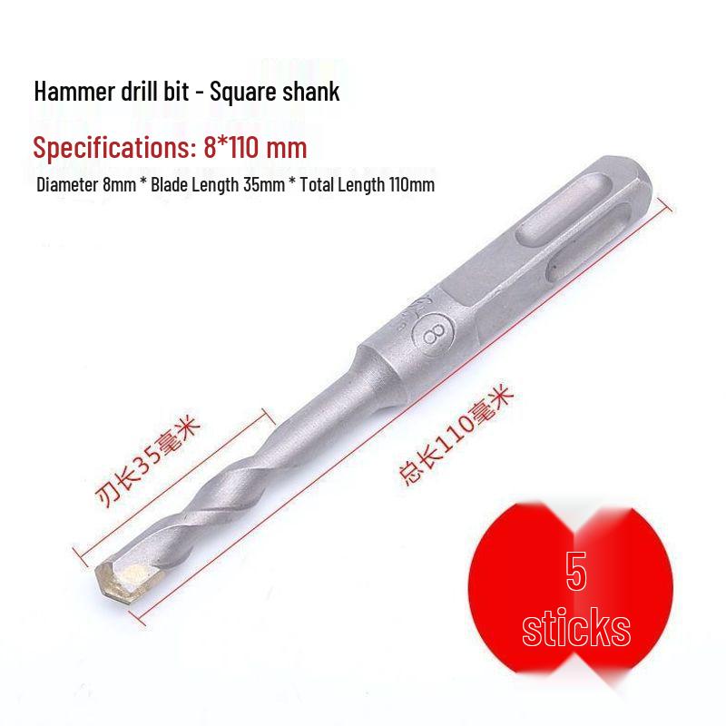 Extended Rotary Hammer Drill Bit for Concrete, Stone, and Brick