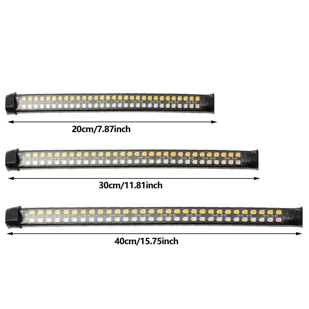 20/30/40cm Motorcycle LED Flowing Turn Signal Indicator Lights Red Strobe Brake Light Tail Lamp Strip Decor Driving Lamps