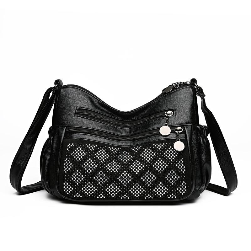 One shoulder messenger bag fashionable bright diamond retro