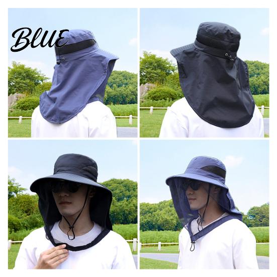 Summer Sun Hat Outdoor with Mosquito Head Net Neck Flap Breathable Men Women