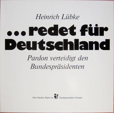 LP Record HEINRICH LBKE  ...Redet Fr Deutschland Pardon Ve 7005 Antholog Germany Classical Used
