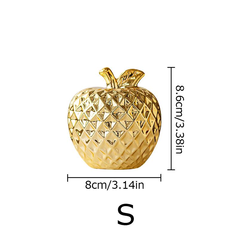 

1шт орнамент винный шкаф орнамент имитация фруктов украшение современная керамика яблоко гостиная позолоченный домашний декор S золотой