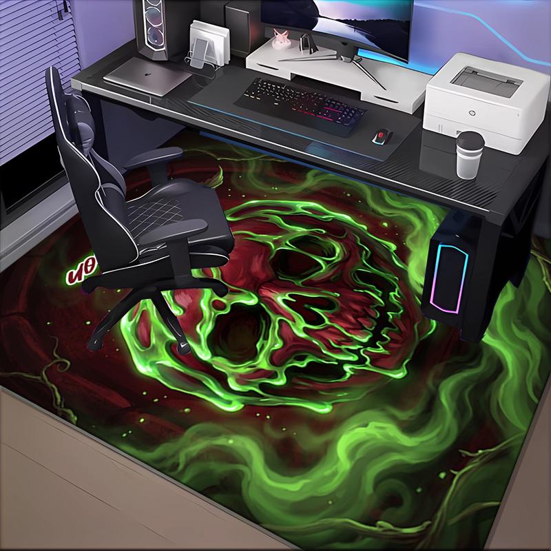 1PC Custom Name Green Poison Apple Theme Floor Mat Ideal for Living Room, Game Rooms, Office, Bedroom,Floor Mat Playful Design199
