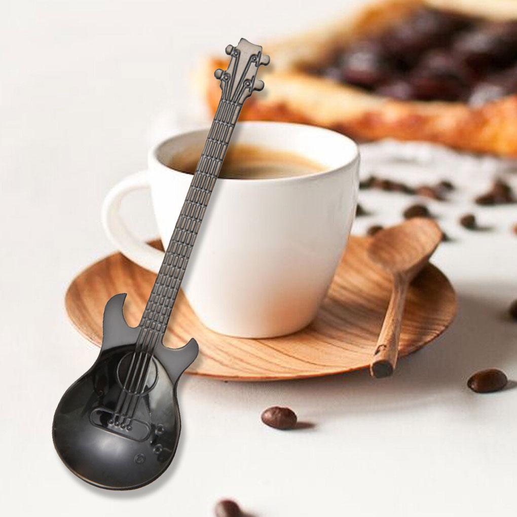 Guitar Coffee Spoon Set Stainless Steel Dessert Ice Cream Spoon Tea Spoon