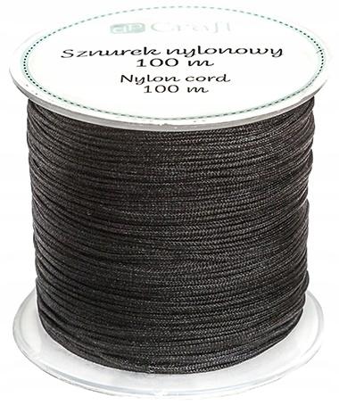 Sznurek Ozdobny Dekoracyjny Nylonowy Czarny Scrapbooking Diy 0,8Mm 100M