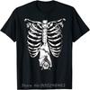 Skeleton Ribs Bat Costume Cool Easy Halloween Gift T-Shirt Oversized Unisex T Shirt Cotton Tees Tops Men's Fitness Clothing