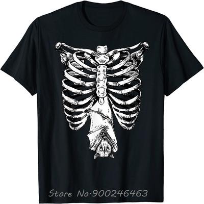 Kostra Žebra Kostým Netopýra Skvělý Snadný Halloweenský Dárek Tričko Nadměrné Unisexové Tričko bavlněná Trička topy Pánské Fitness Oblečení