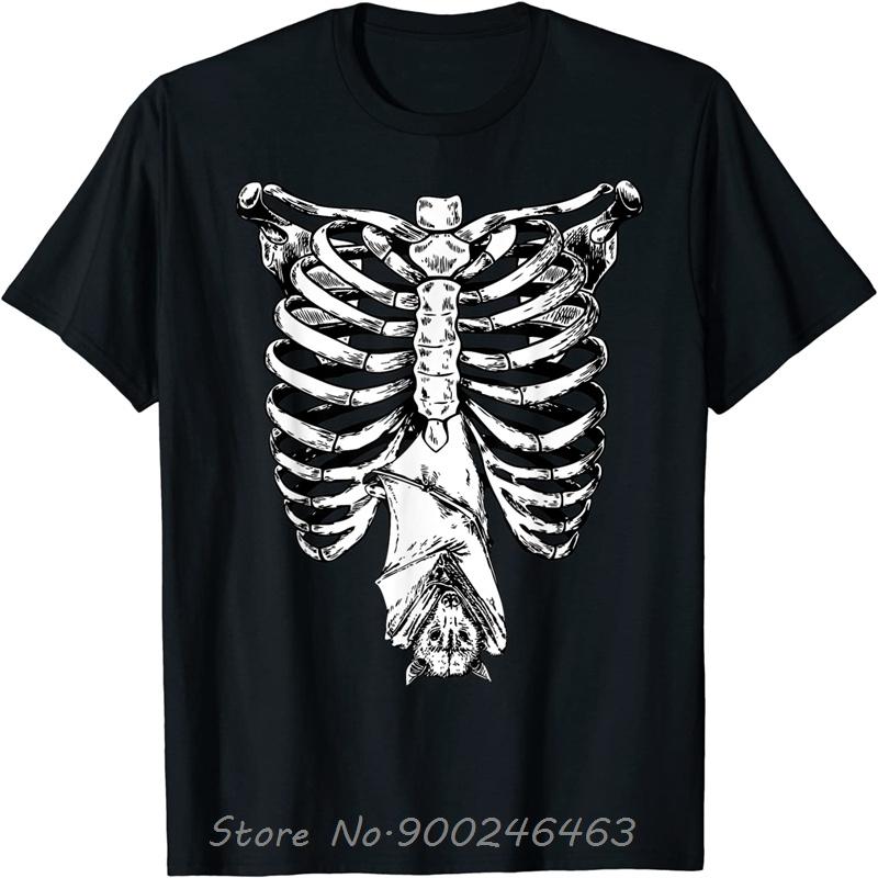 

Skeleton Ribs Bat Costume Cool Easy Halloween Gift T-Shirt Oversized Unisex T shirt cotton Tees tops Men s Fitness Clothing 4XL