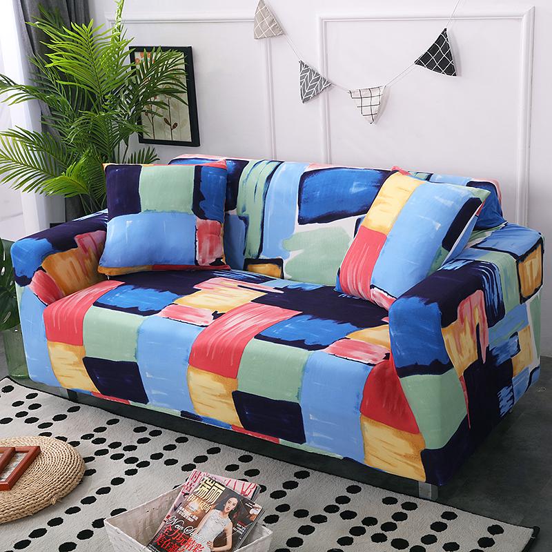 1pc Printed Stretch Sofa Cover, Non-slip Printed Floral Sofa Slipcover Non-Slip & Anti-Scratch for Pets Sofa Protector