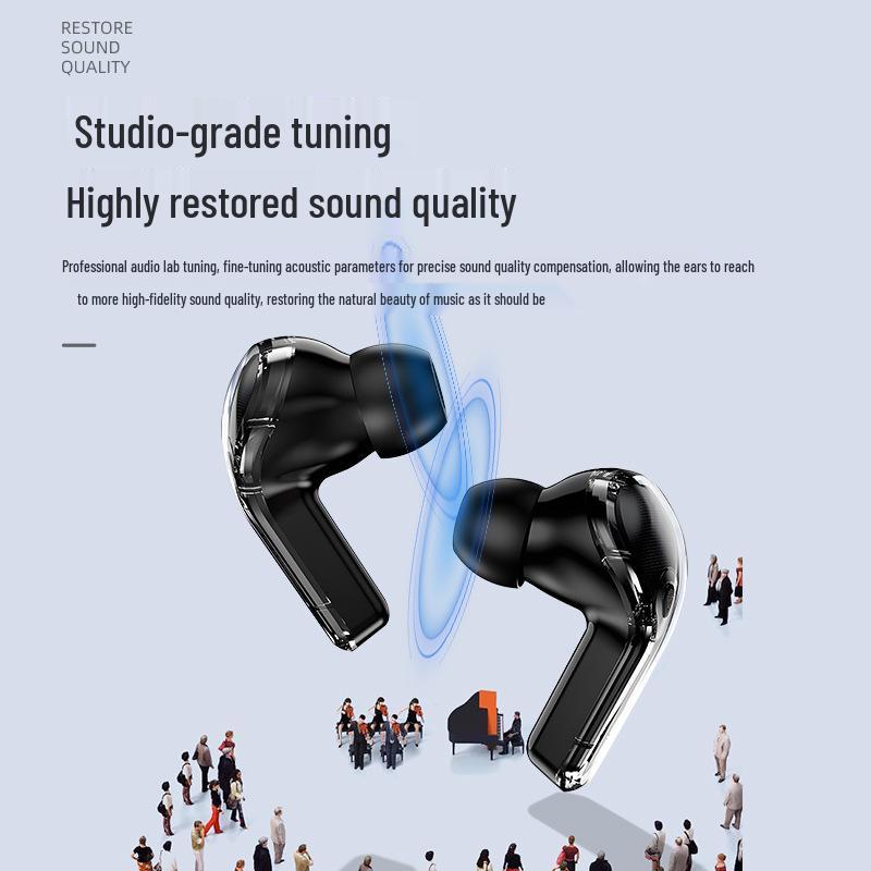 Air Max Transparente Bluetooth-Ohrhörer: Kabellose In-Ear TWS mit Touchscreen-Display & Noise Cancelling für Gaming